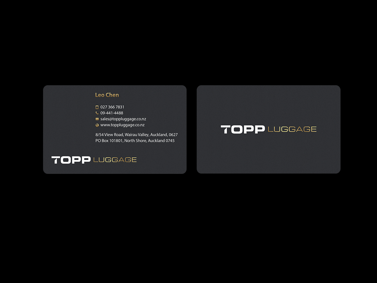 Business Card Design by Creations Box 2015 for Topp Luggage | Design #14122536