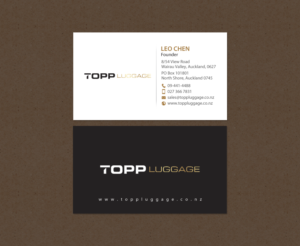 Business Card Design by chandrayaan.creative for Topp Luggage | Design: #14138820