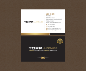 Business Card Design by chandrayaan.creative for Topp Luggage | Design: #14138824