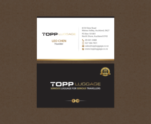 Business Card Design by chandrayaan.creative for Topp Luggage | Design: #14138833