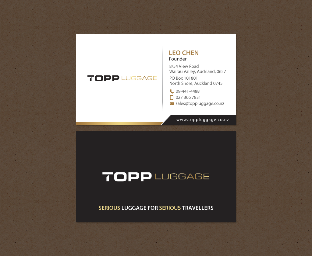 Business Card Design by chandrayaan.creative for Topp Luggage | Design #14138851