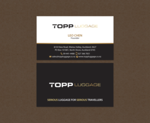 Business Card Design by chandrayaan.creative for Topp Luggage | Design: #14138880