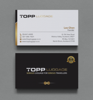 Business Card Design by chandrayaan.creative for Topp Luggage | Design: #14138888