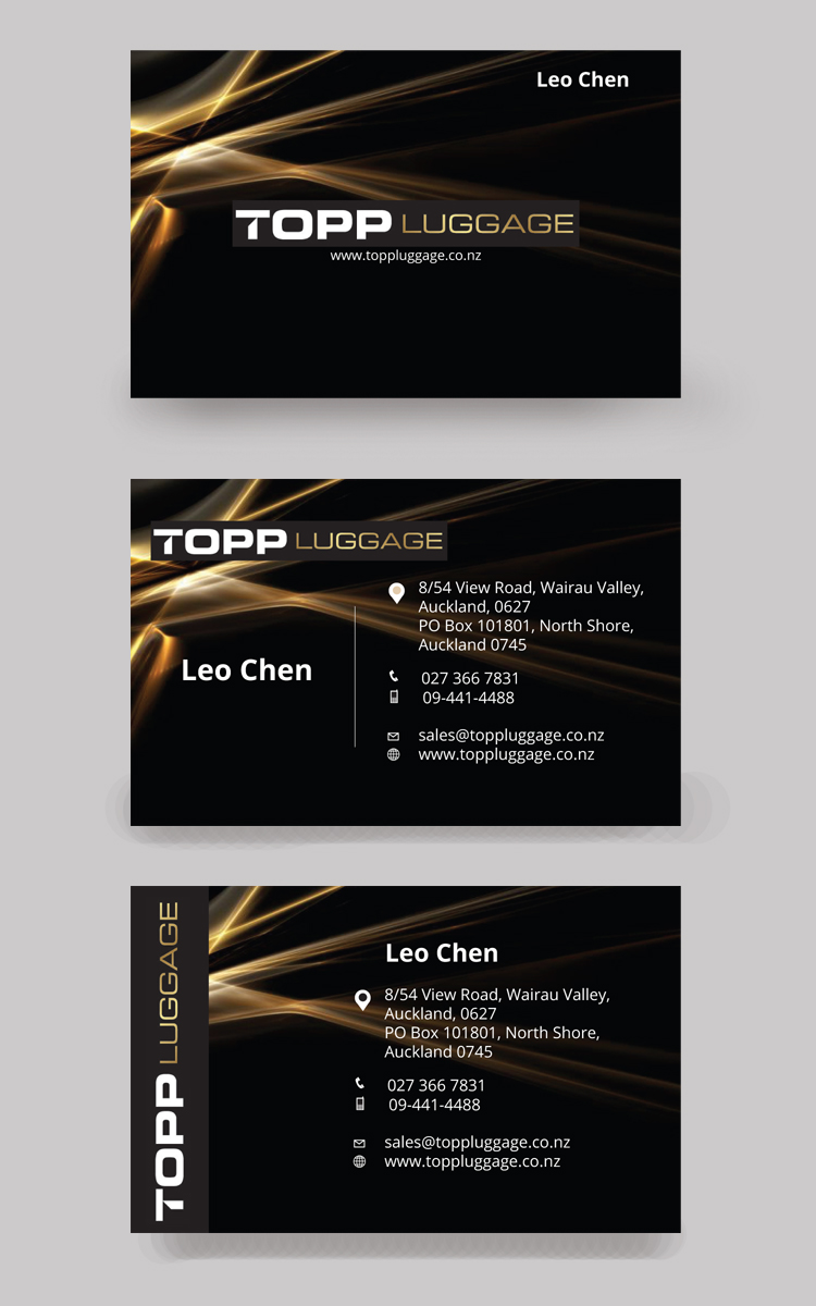 Business Card Design by rkailas for Topp Luggage | Design #14174114