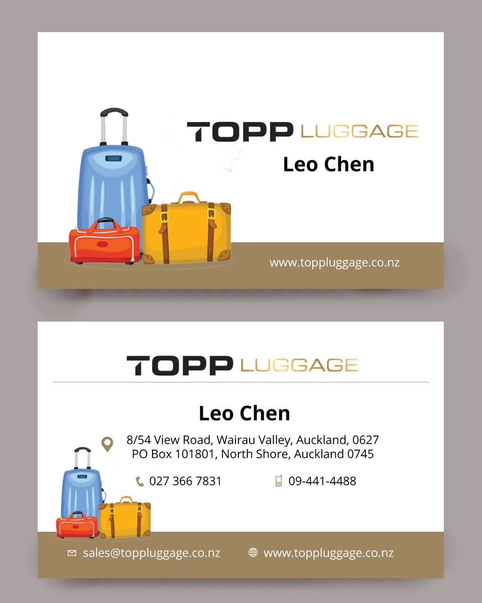 Business Card Design by rkailas for Topp Luggage | Design #14183989