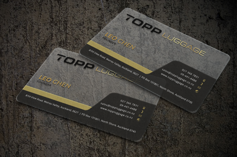 Business Card Design by Sarah Mathews for Topp Luggage | Design #14135300