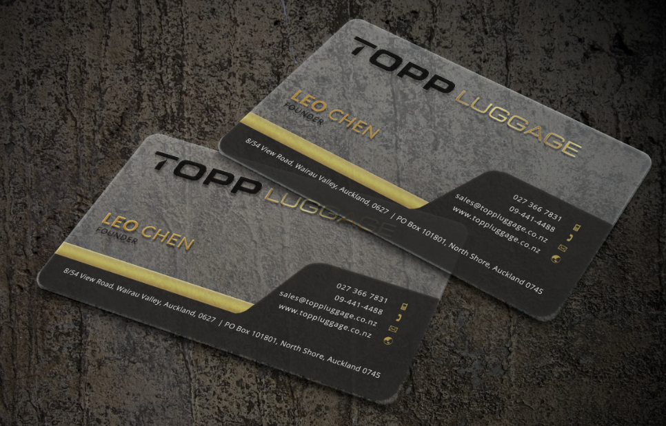 Business Card Design by Sarah Mathews for Topp Luggage | Design #14180636