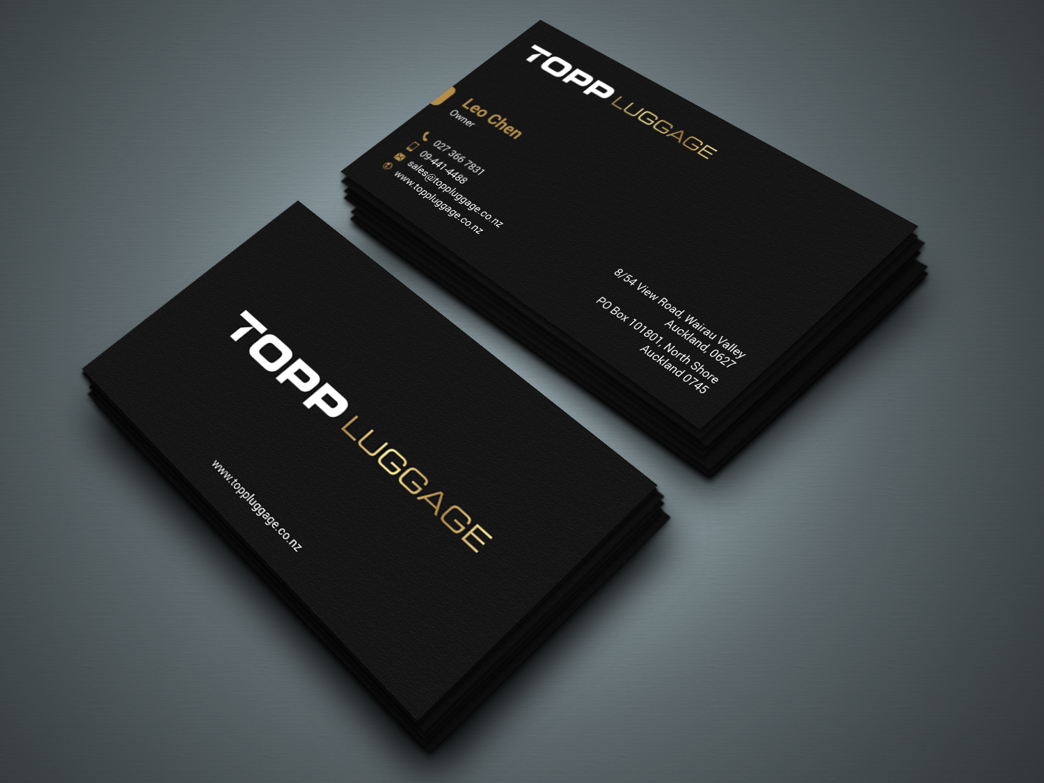 Business Card Design by zahidrabby.bigc for Topp Luggage | Design #14133823