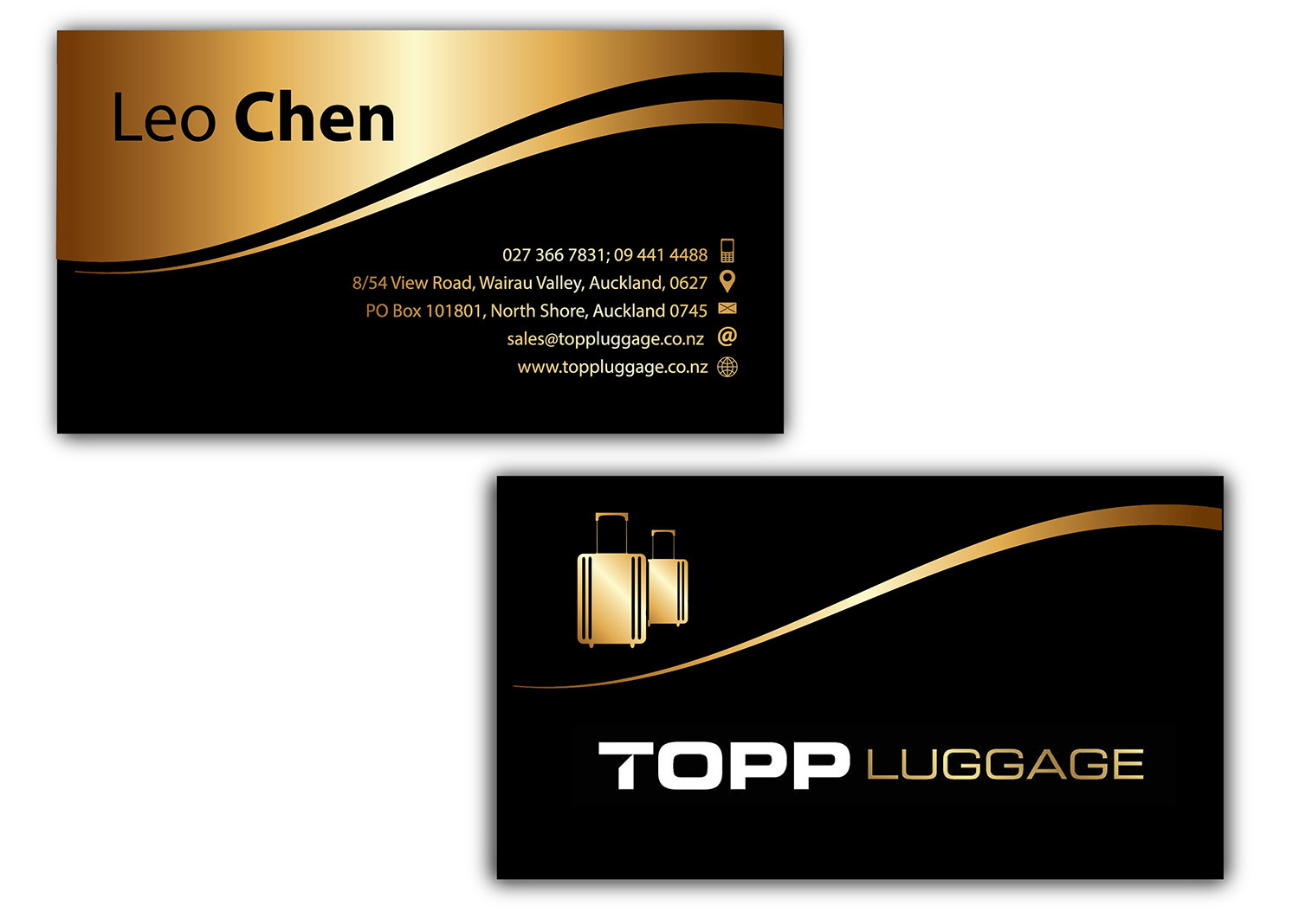 Business Card Design by Olga_artbox for Topp Luggage | Design #14189340