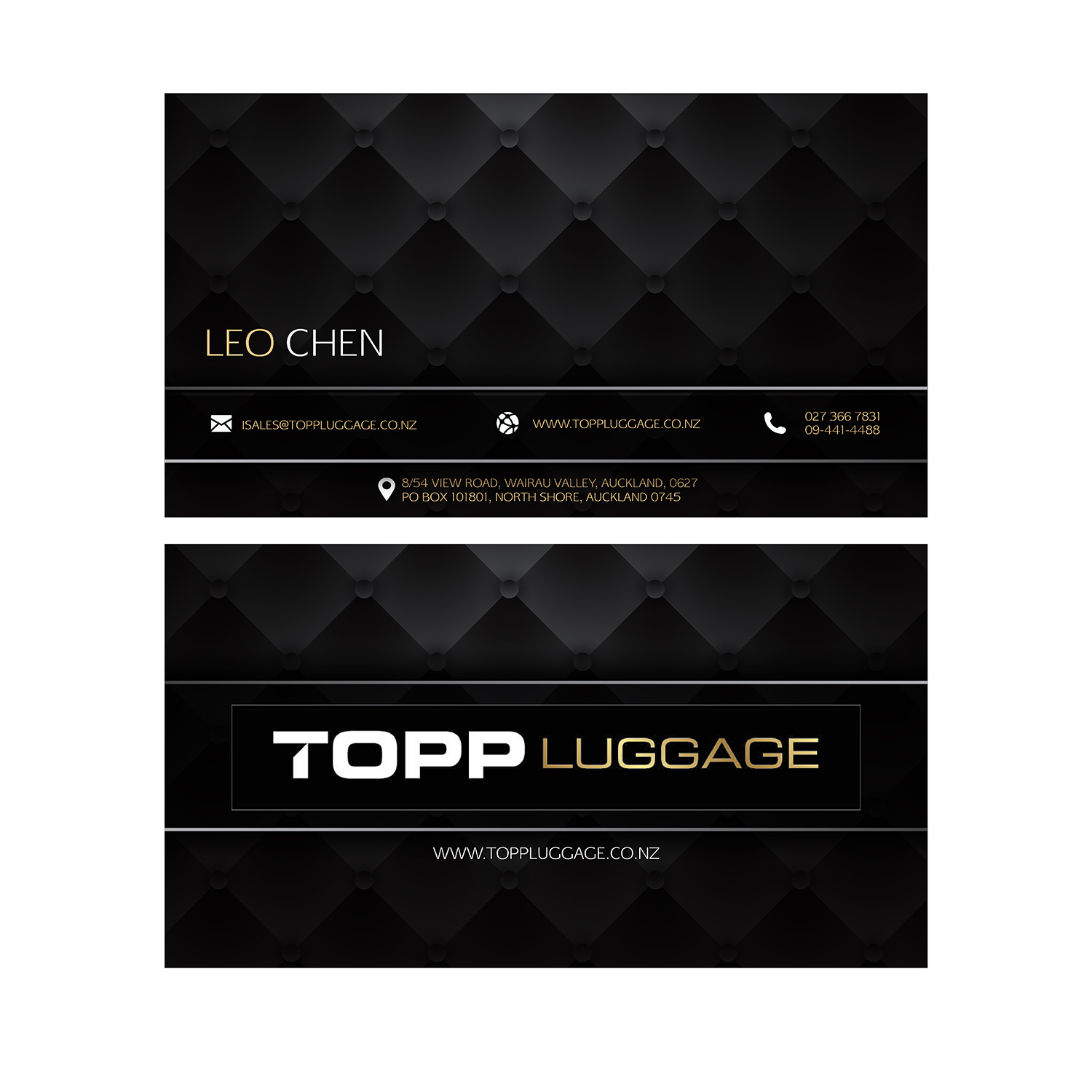 Visitenkarten-Design von RalkoV für Topp Luggage | Design #14212646