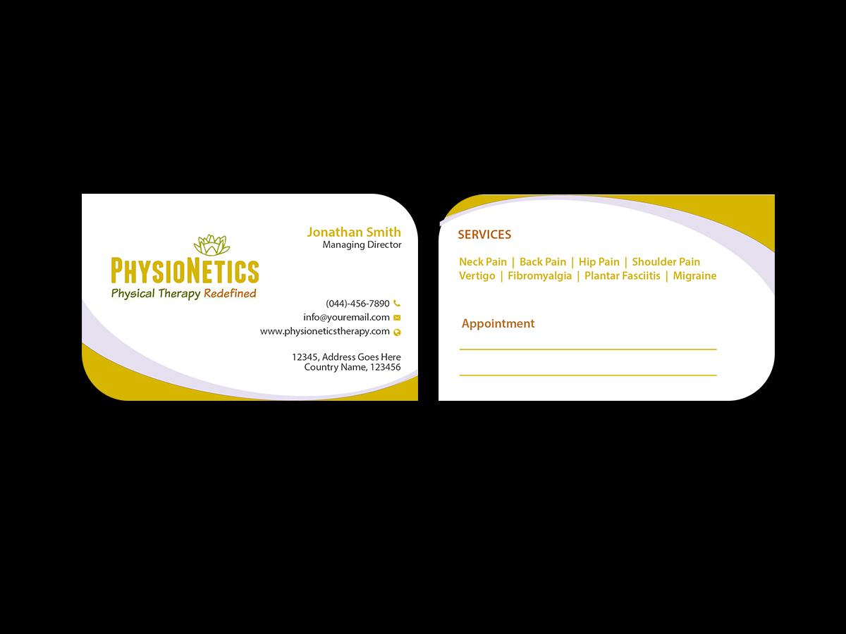 Business Card Design by Creations Box 2015 for PhysioNetics | Design #14136231
