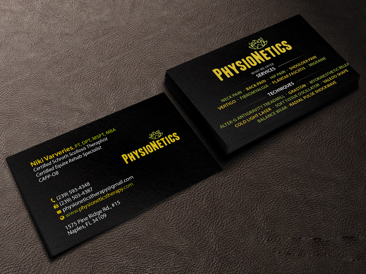 Design de Carte de Visite par Creations Box 2015 pour PhysioNetics | Design #14154789