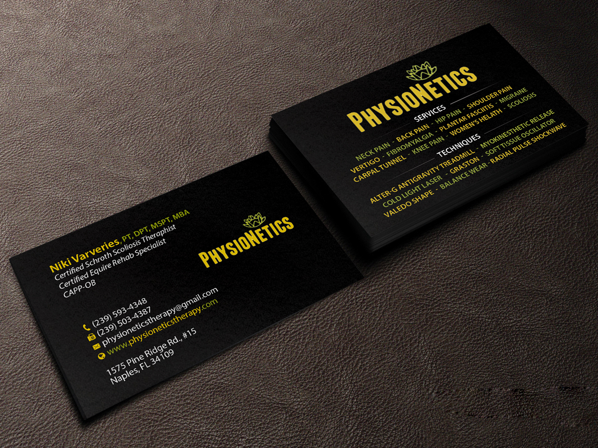 Business Card Design by Creations Box 2015 for PhysioNetics | Design #14169281