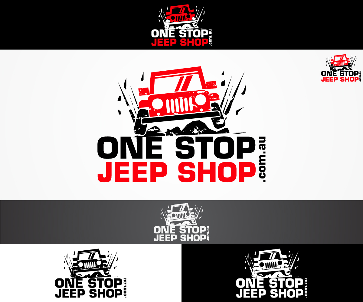 Logo Design by sangeloenriquez for One Stop Jeep Shop Pty Ltd | Design #14132289