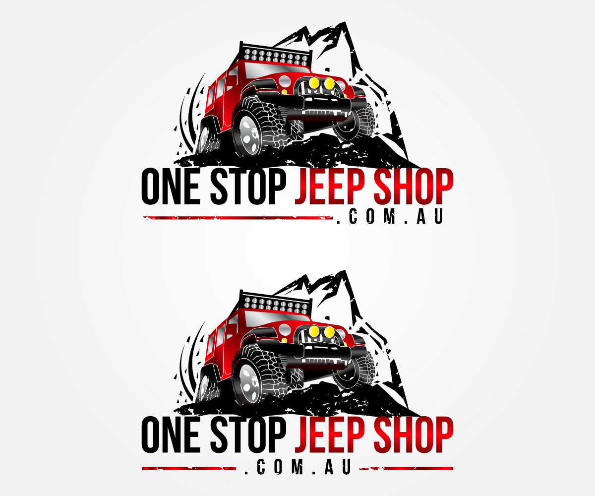 Logo Design by sangeloenriquez for One Stop Jeep Shop Pty Ltd | Design #14172184