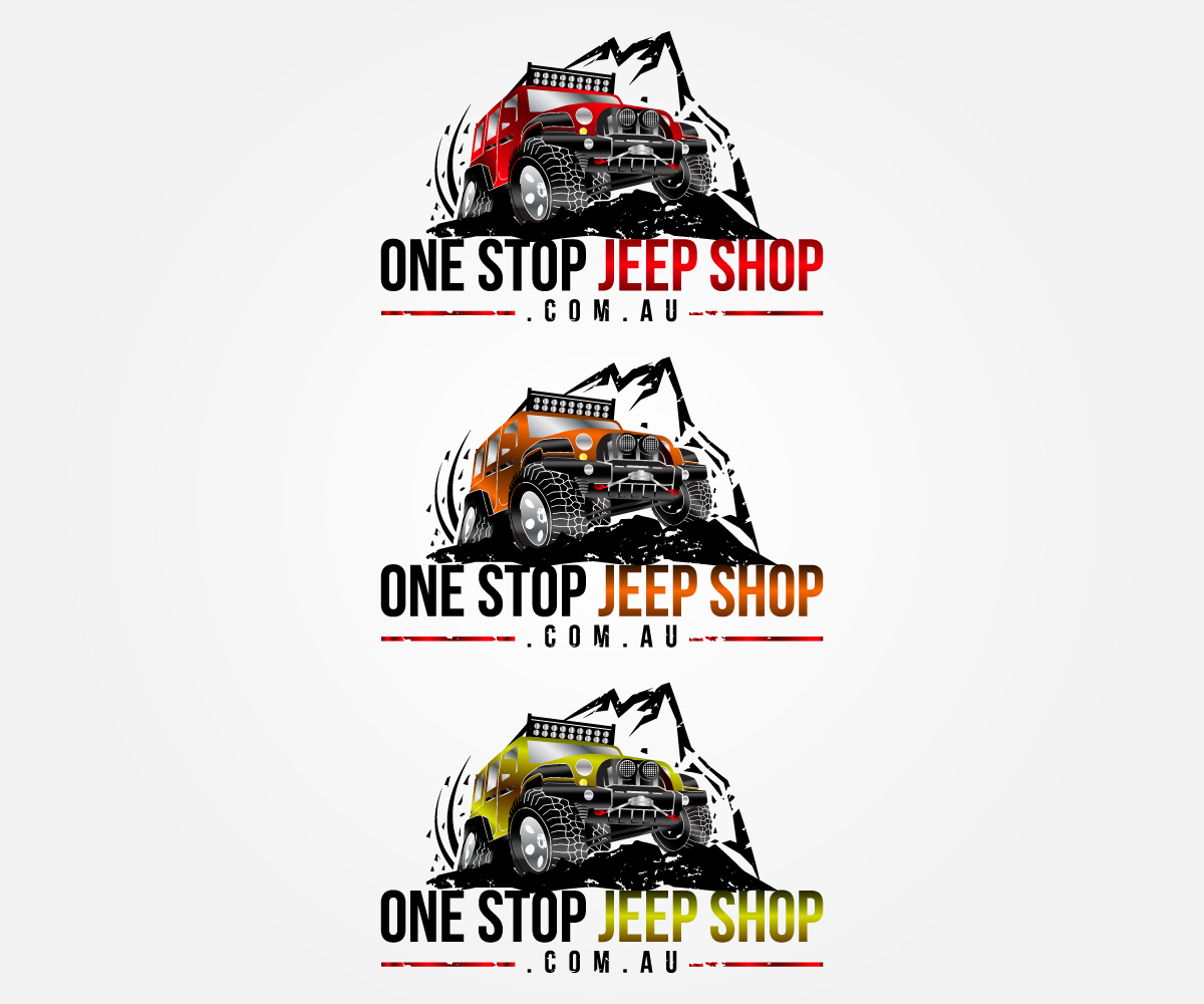 Logo Design by sangeloenriquez for One Stop Jeep Shop Pty Ltd | Design #14181846