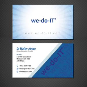 Business Card Design by uk for we-do-IT Pty Ltd | Design: #14138781