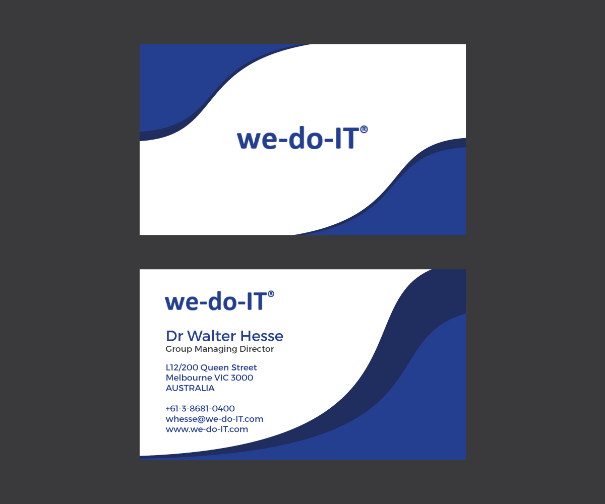 Business Card Design by M.Pirs for we-do-IT Pty Ltd | Design #14163789