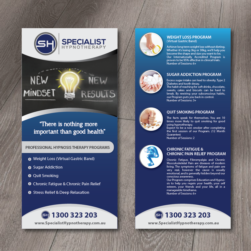Flyer Design by alex989 for Specialist Hypnotherapy | Design #14138819