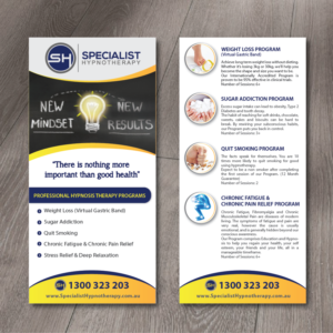 Flyer Design by alex989 for Specialist Hypnotherapy | Design: #14154402