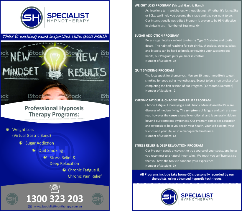 Flyer Design by Sonar Tari for Specialist Hypnotherapy | Design #14125821