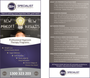Flyer Design by Sonar Tari for Specialist Hypnotherapy | Design: #14125821