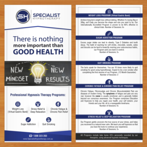 Flyer Design by debdesign for Specialist Hypnotherapy | Design: #14138728