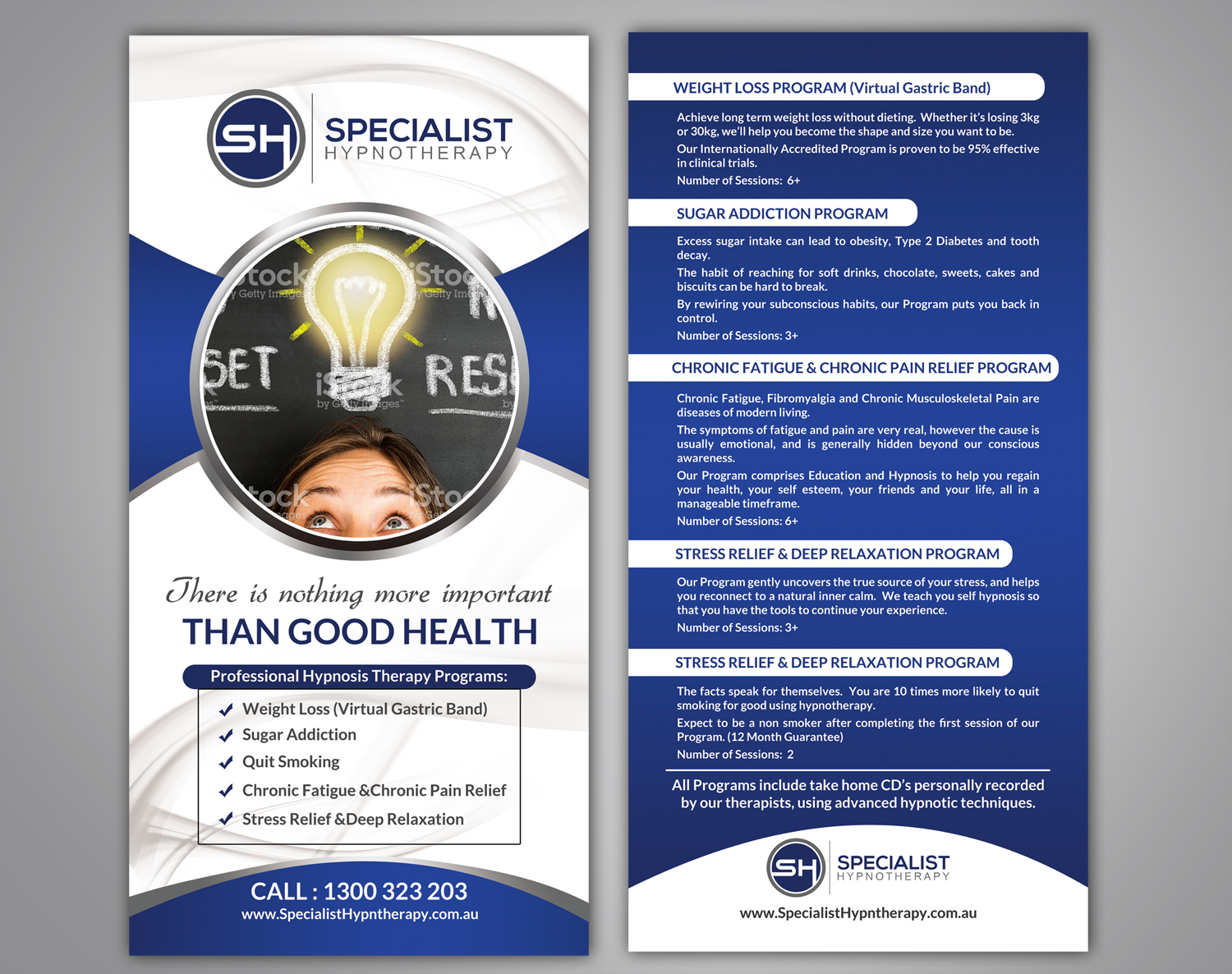 Flyer Design by debdesign for Specialist Hypnotherapy | Design #14155659