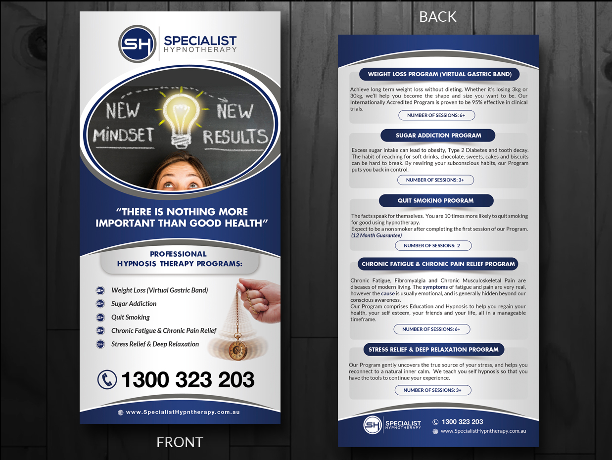 Design de Flyer par innovative earth pour Specialist Hypnotherapy | Design #14127277