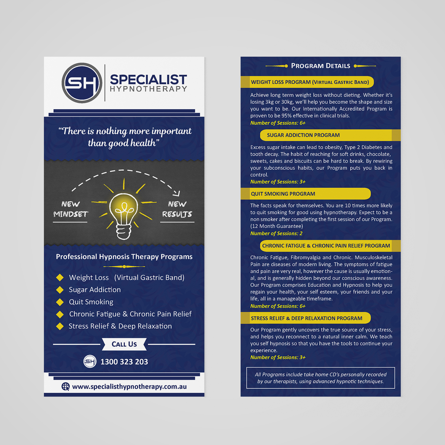 Flyer Design by designer_by_choice for Specialist Hypnotherapy | Design #14132824