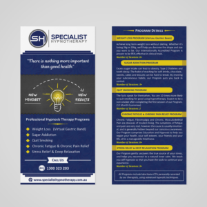 Flyer Design by designer_by_choice for Specialist Hypnotherapy | Design: #14132824