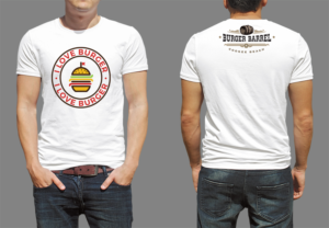 BURGER EATING COMP | T-shirt Design by Barney Stinson