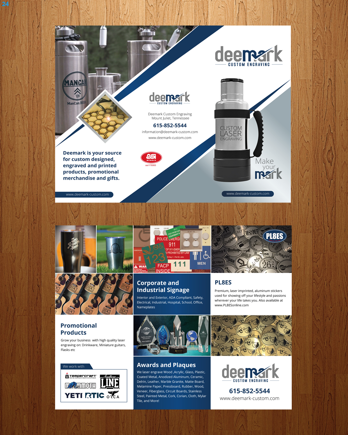 Brochure Design by uniquedesign10 for Deemark Custom Engraving | Design #14171282