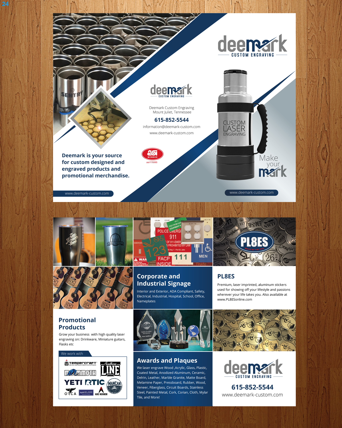 Brochure Design by uniquedesign10 for Deemark Custom Engraving | Design #14180262