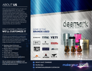 Brochure Design by alessandroevge for Deemark Custom Engraving | Design: #14174695