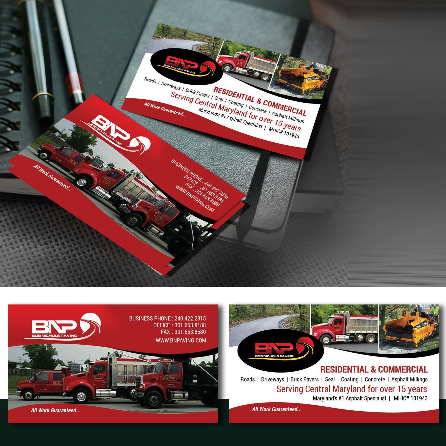 Business Card Design by uk for Bob Nichols Paving  | Design #14156635