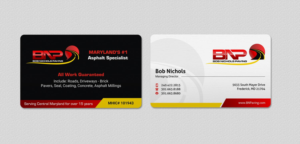 Diseño de Tarjeta de Presentación por INDIAN_Ashok para Bob Nichols Paving  | Diseño: #14173235