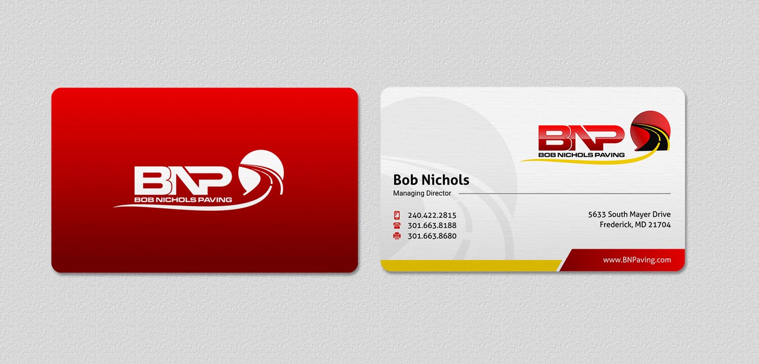 Business Card Design by INDIAN_Ashok for Bob Nichols Paving  | Design #14173248