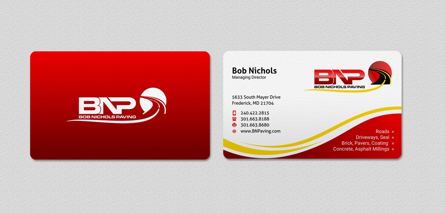 Visitenkarten-Design von INDIAN_Ashok für Bob Nichols Paving  | Design #14173251