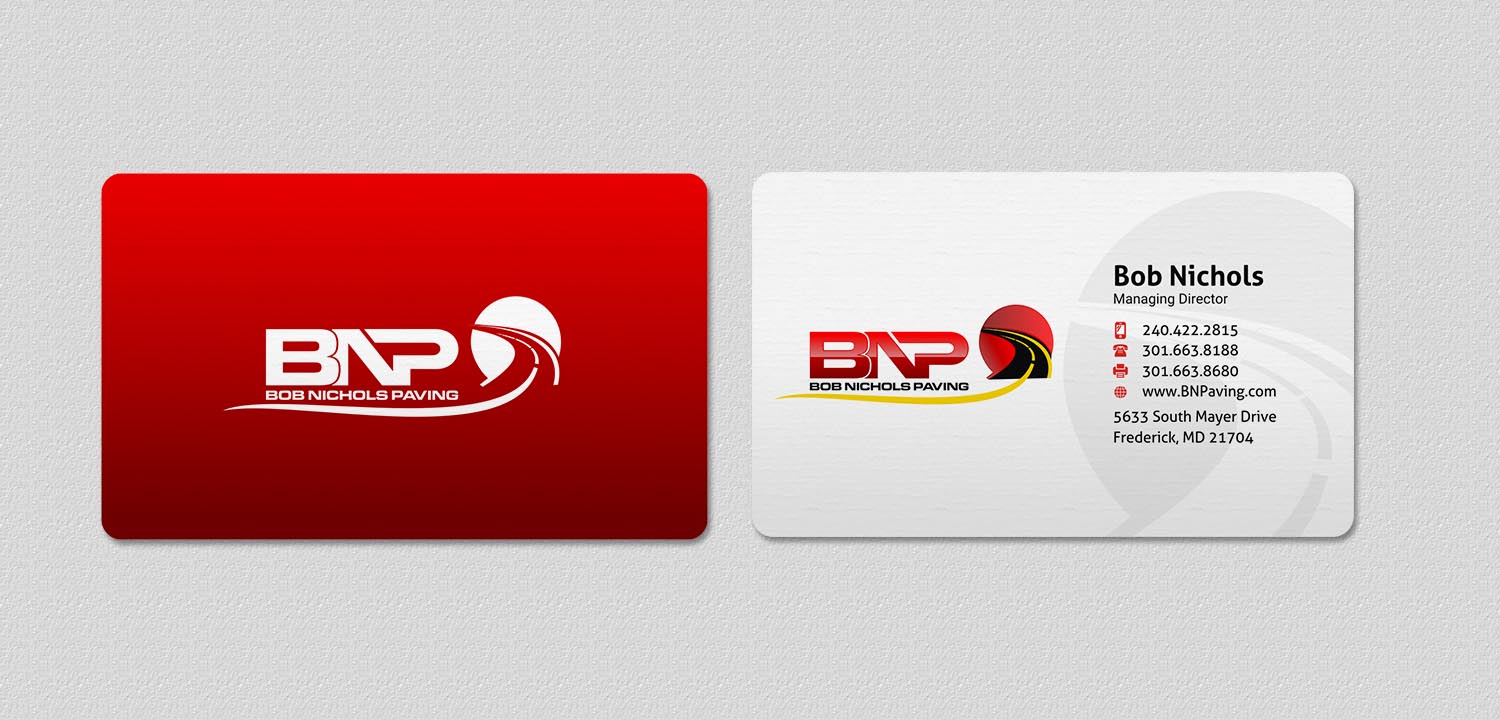 Business Card Design by INDIAN_Ashok for Bob Nichols Paving  | Design #14173252