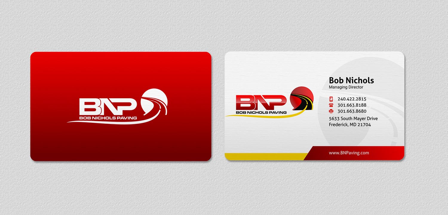 Business Card Design by INDIAN_Ashok for Bob Nichols Paving  | Design #14173254