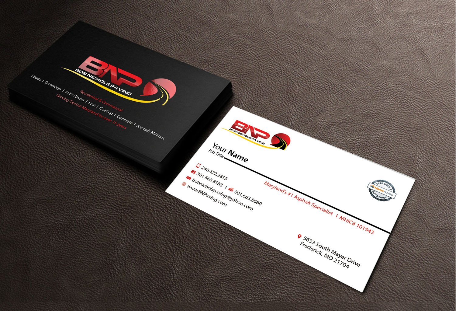 Business Card Design by Riz' for Bob Nichols Paving  | Design #14155122