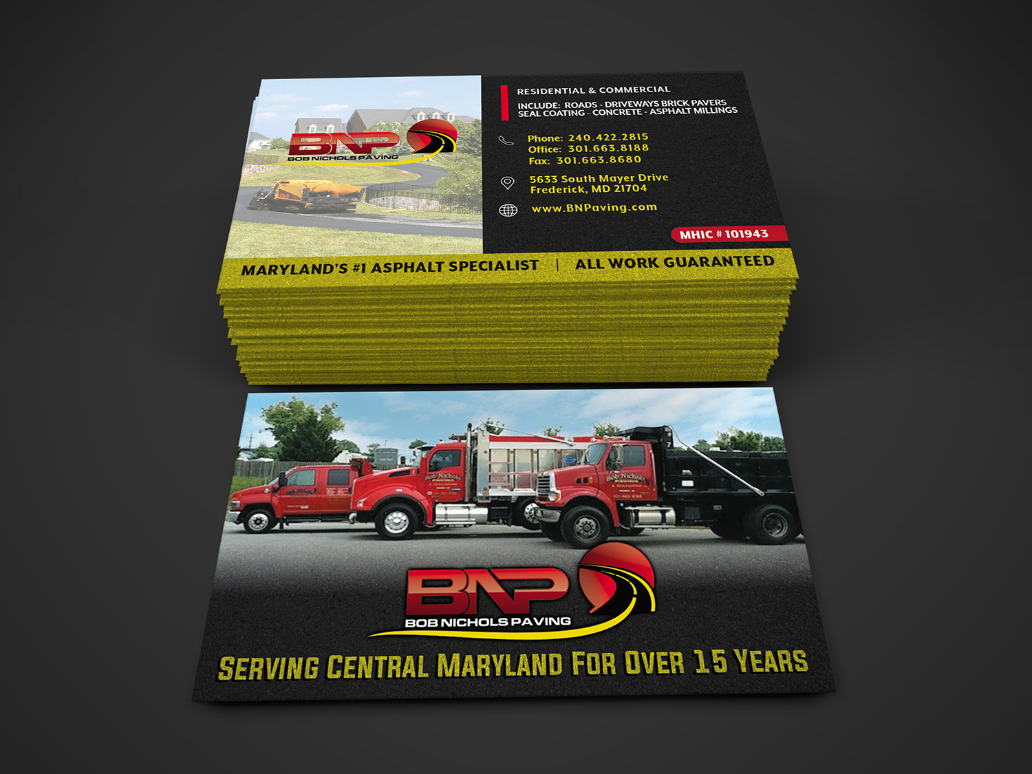Visitenkarten-Design von Ana Ramirez für Bob Nichols Paving  | Design #14149470