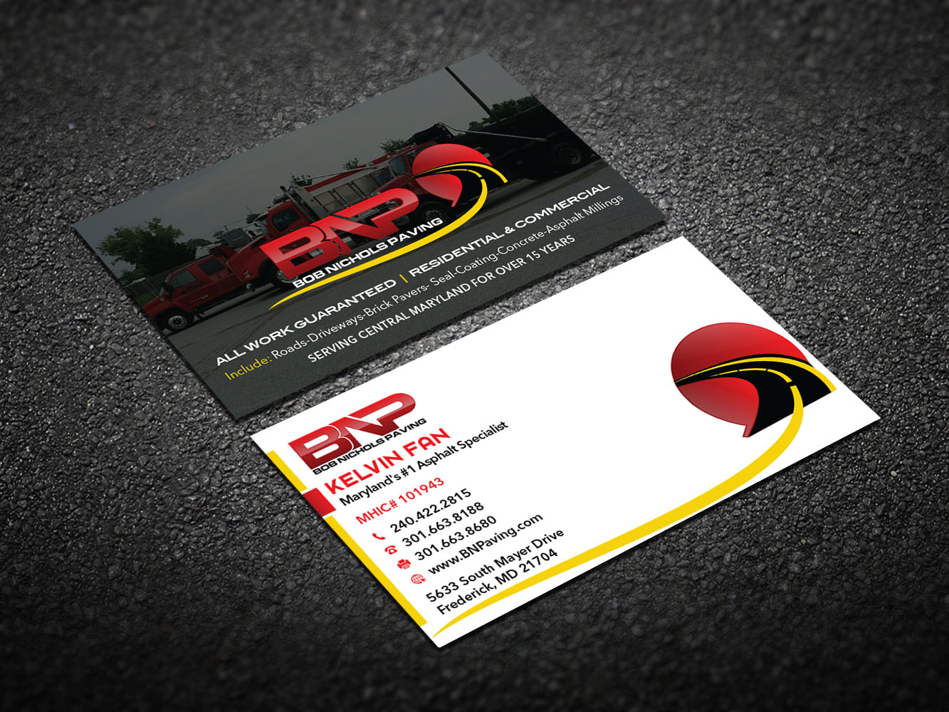 Visitenkarten-Design von Verified artistry für Bob Nichols Paving  | Design #14151631