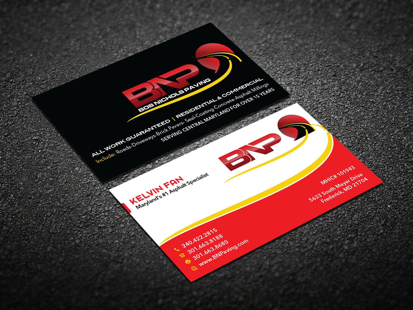 Business Card Design by Verified artistry (Design garden) for Bob Nichols Paving  | Design #14151639