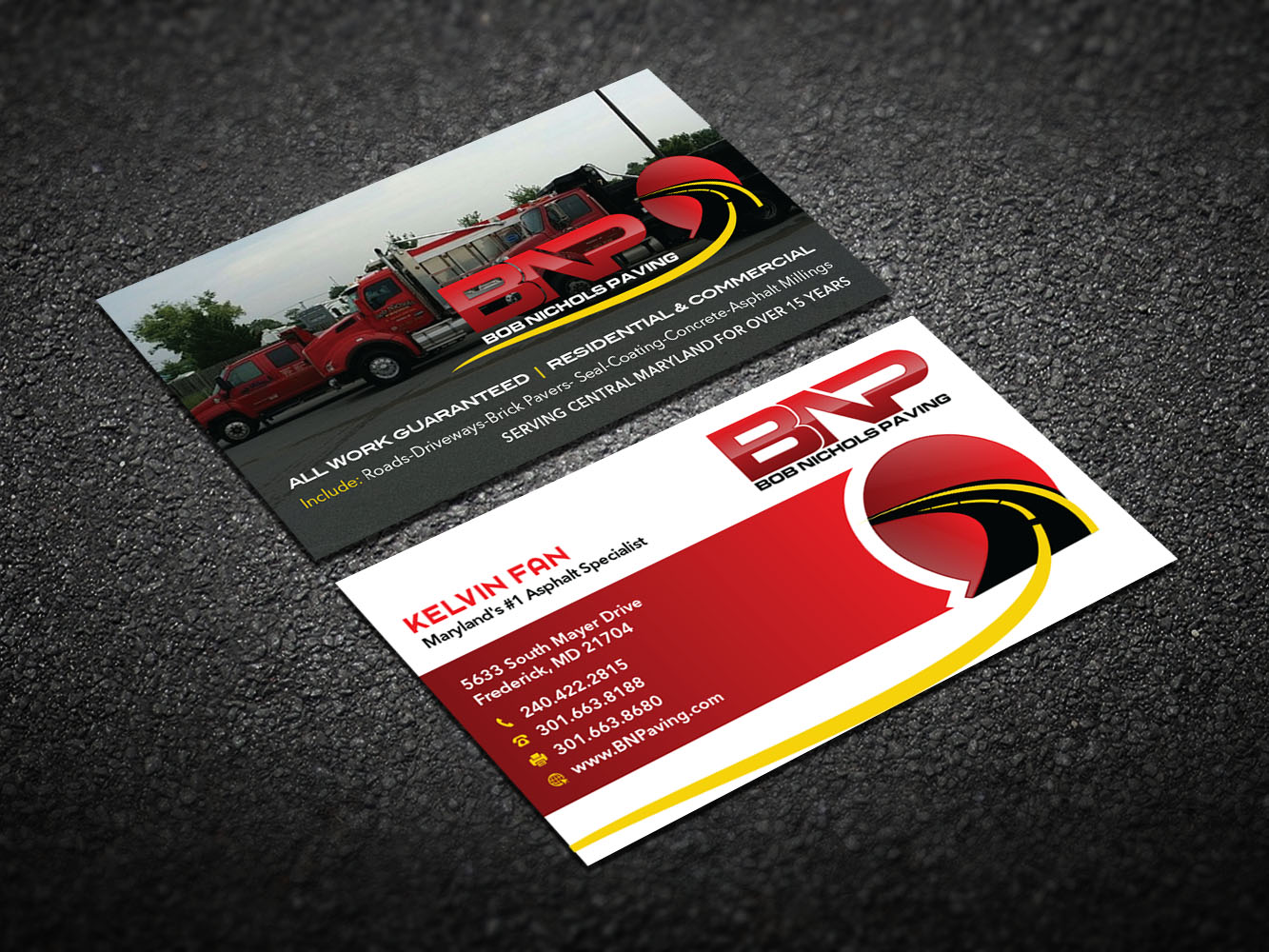 Business Card Design by Verified artistry (Design garden) for Bob Nichols Paving  | Design #14151643