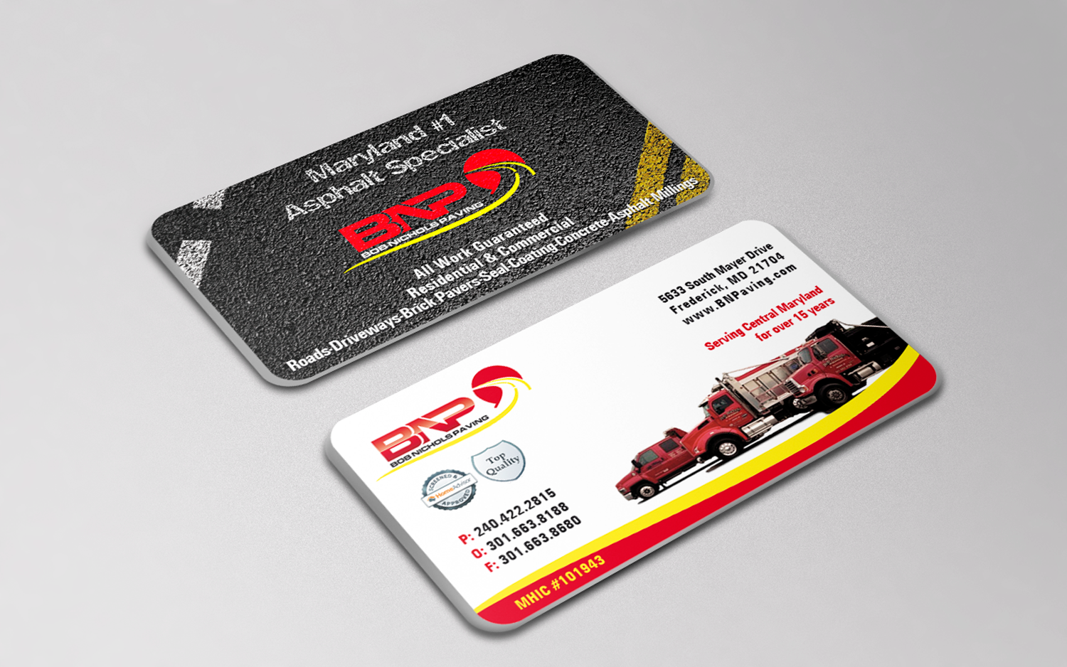 Visitenkarten-Design von broken.bike für Bob Nichols Paving  | Design #14159722