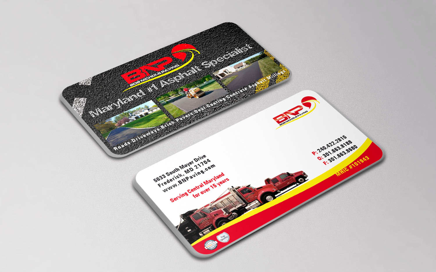 Business Card Design by broken.bike for Bob Nichols Paving  | Design #14160270