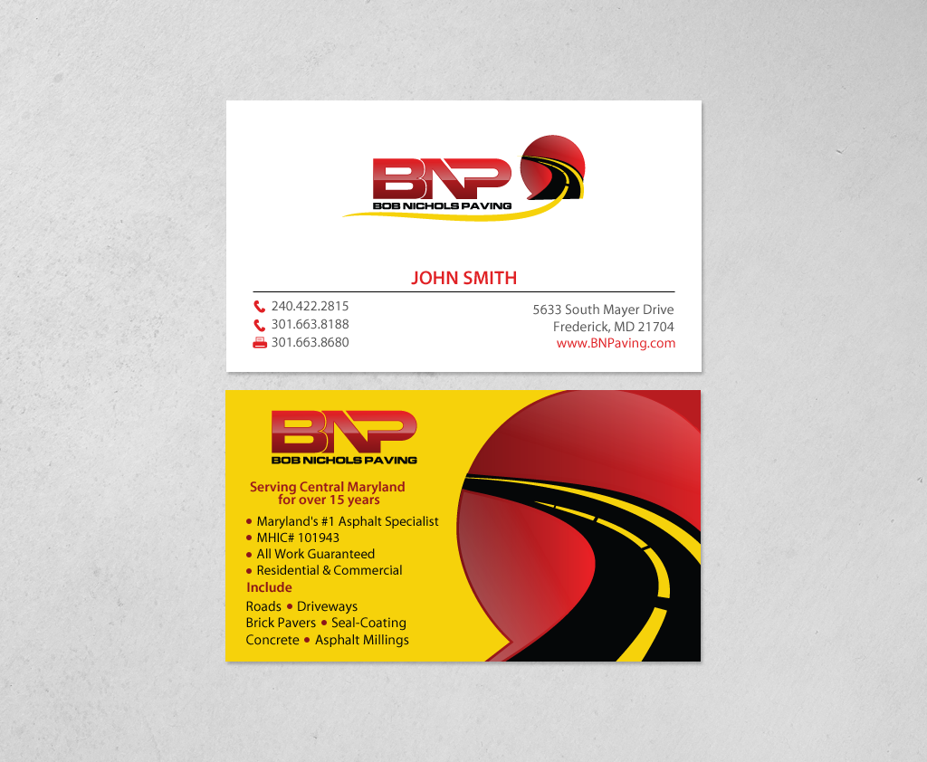 Visitenkarten-Design von chandrayaan.creative für Bob Nichols Paving  | Design #14157194