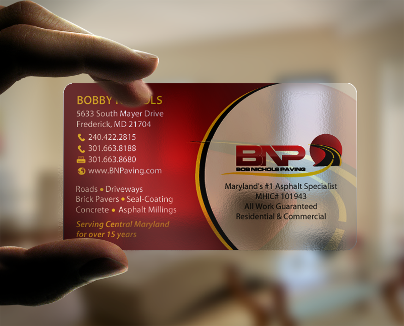 Business Card Design by chandrayaan.creative for Bob Nichols Paving  | Design #14190738